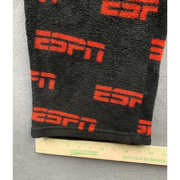 ESPN Fleece Lounge Pants Men’s Size Large Black Red 100% Polyester Game Day - Picture 7 of 14